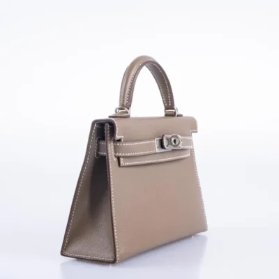 Hermès Mini Kelly 20 Etoupe Madame Palladium Hardware Lushentic Bags