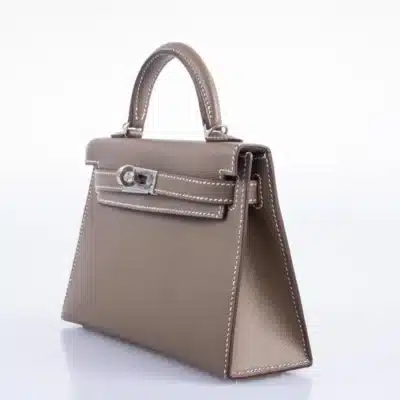 Hermès Mini Kelly 20 Etoupe Madame Palladium Hardware Lushentic Bags