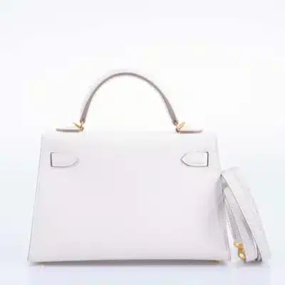 Hermès Mini Kelly 20 Gris Pale Epsom Gold Hardware