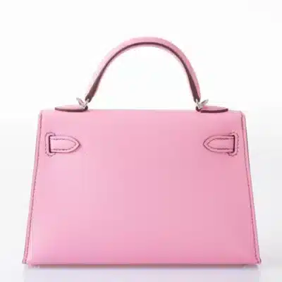 Hermès Mini Kelly 20 II Sellier 5P Bubblegum Pink Epsom Palladium Hardware Quality Rep