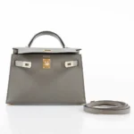 Hermès Mini Kelly 20 II Sellier Gris Asphalte Epsom Gold Hardware