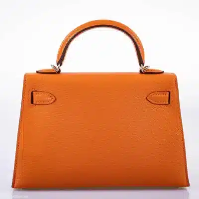 Hermès Mini Kelly 20 II Sellier Orange Verso Gold Chevre Palladium Hardware