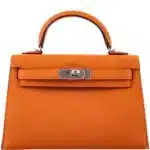 Hermès Mini Kelly 20 II Sellier Orange Verso Gold Chevre Palladium Hardware