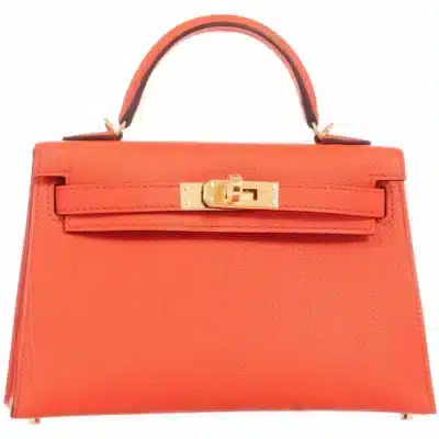 Hermès Mini Kelly 20 Poppy Orange Chevre Gold Hardware