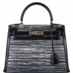 Hermès Rare Collectible 2000 Kelly 28 Sellier Black Box Calf & Vibrato Palladium Hardware