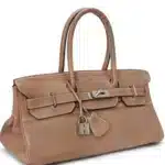 Hermès Rare Collectible 2005 Birkin 42 “Shoulder Birkin" Etoupe Clemence JPG Shoulder Palladium Hardware