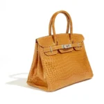 Hermès Rare Collectible 2008 Birkin 30 Yellow Matte Alligator Mississippiensis Diamonds Palladium Hardware