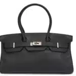 Hermès Rare Collectible 2009 Birkin 42 “Shoulder Birkin" Black Clemence JPG Shoulder Palladium Hardware Replica luxury handbag