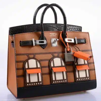 Hermès Rare Collectible Birkin 20 Sellier Gold Madame & Ebene Matte Alligator Missipensis Day Faubourg front2