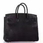 Hermès Rare Collectible Birkin 25 Black Salvator Lizard Jacob & Co. Diamond Encrusted 18k White Gold Hardware replica bags