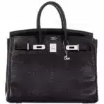 Hermès Rare Collectible Birkin 25 Black Salvator Lizard Jacob & Co. Diamond Encrusted 18k White Gold Hardware replica bags