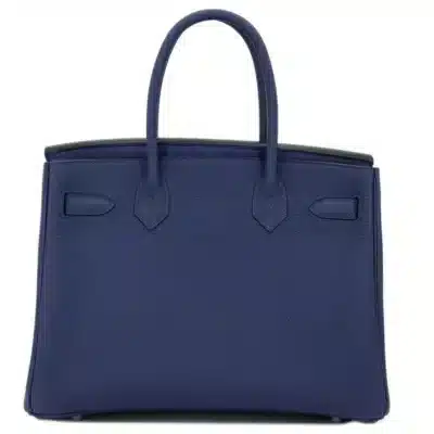 Hermès Rare Collectible Birkin 30 Blue Sapphire Togo, Swift, & Canvas 3 In 1 Handbag Palladium Hardware