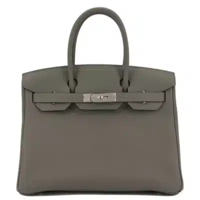 Hermès Rare Collectible Birkin 30 Gris Meyer Togo & Canvas 3 In 1 Handbag Palladium Hardware