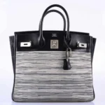 Hermès Rare Collectible Birkin 32 Grey And Black Box Calf & Vibrato HAC Palladium Hardware Quality Replica