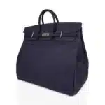 Hermès Rare Collectible Birkin 50 Bi-Color Blue Nuit and Black Togo HAC Palladium Hardware