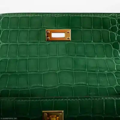 Hermès Rare Collectible Kelly Pochette Cactus Shiny Alligator Missipensis JPG detail1