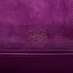 Hermès Rare Collectible Kelly Pochette Violet Purple Doblis Suede Gold Hardware