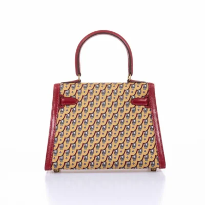 Hermès Rare Collectible Mini Kelly 20 Rouge Vif Box Calf & Owl Print Silk Gold Hardware replica handbags online