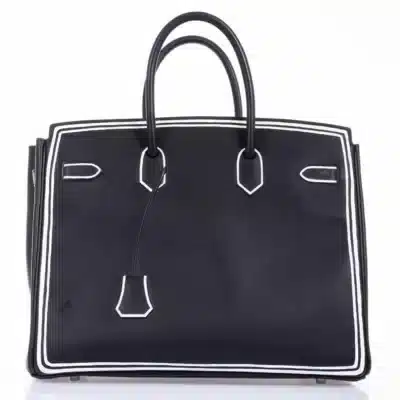 Hermès Vintage Shadow Birkin 35 Black Evercalf Inverse Shadow JPG High-quality Lushentic Grade