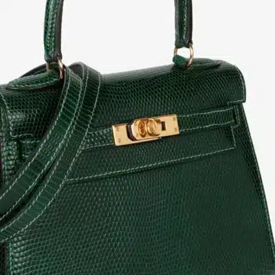 Hermès Vintage Mini Kelly 20 Sellier Vert Moyen Niloticus Lizard Gold Hardware Quality Replica