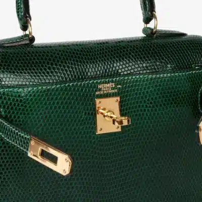 Hermès Vintage Mini Kelly 20 Sellier Vert Moyen Niloticus Lizard Gold Hardware Quality Replica